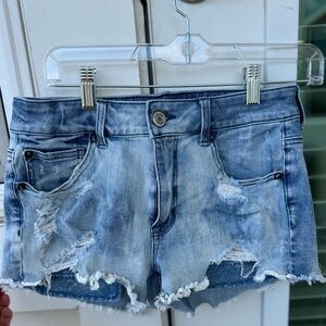 American Eagle jean shorts 360° super stretch, high rise shortie, size 6.